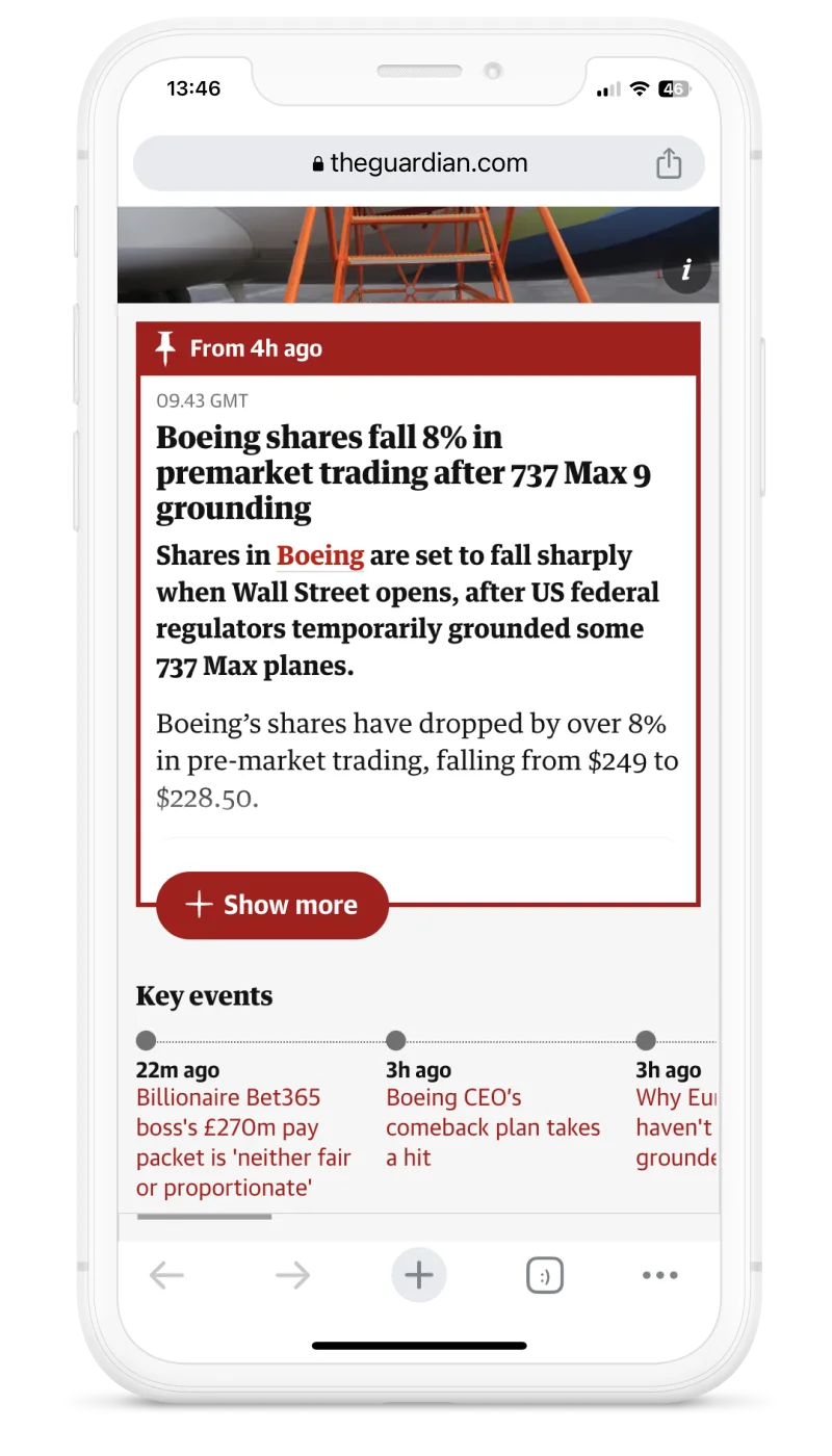 Timeline of key events
